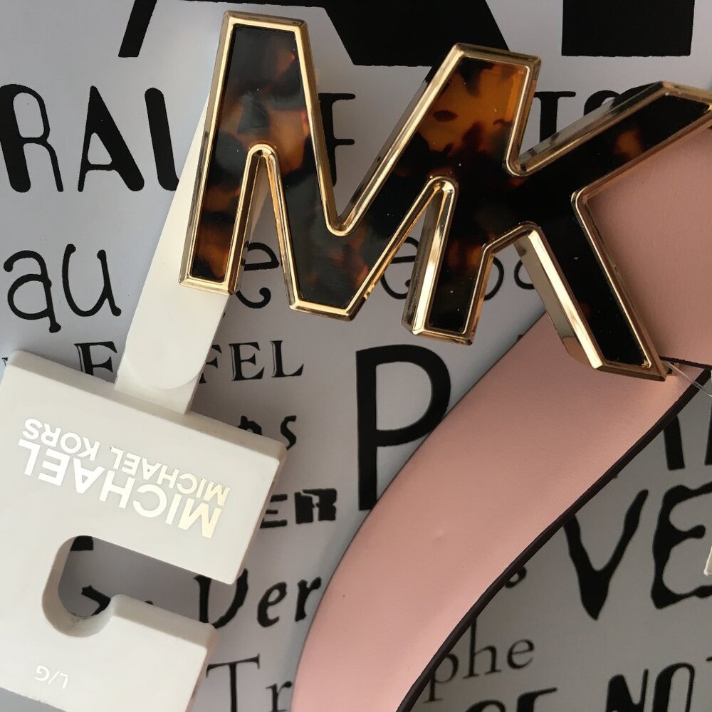 michael kors tortoiseshell logo belt NWT